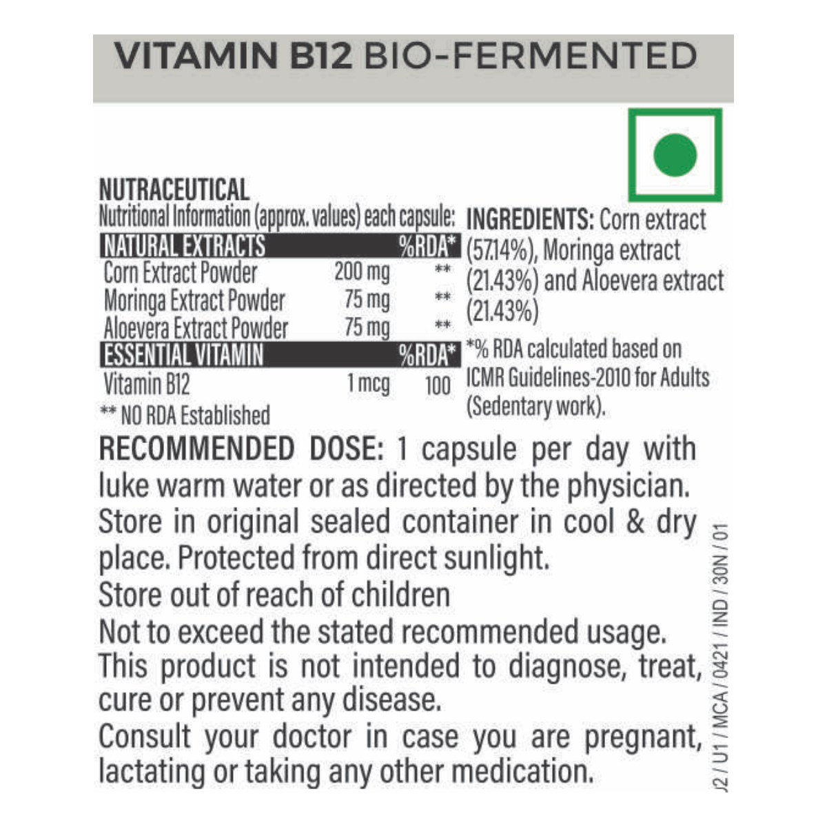 PAT NUTRELA VIT B12 NATURAL CAPSULE